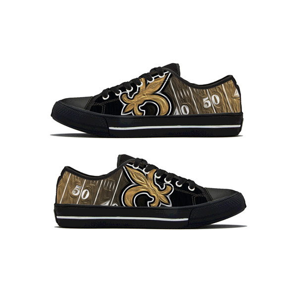 Men's New Orleans Saints Low Top Canvas Sneakers 001